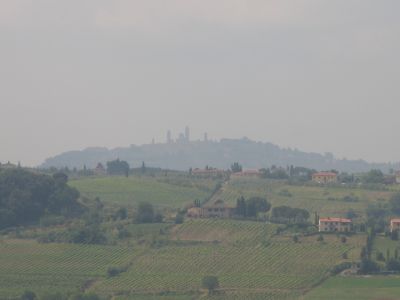 Toskana - Certaldo - Blick auf San Gimignano