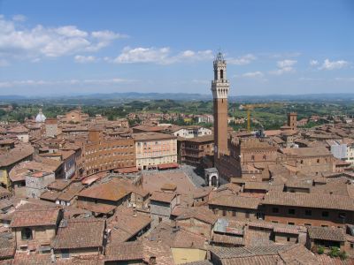 Siena Blick vom Facciatone zum Campo
