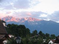 Sonnenuntergang in Schluderns in Südtirol